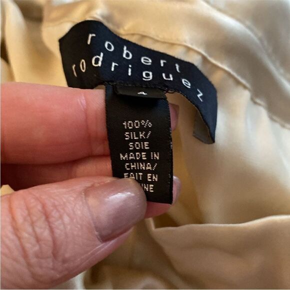 Robert Rodriguez Cream Ruffled Bib Collar Blouse, US4 - Picture 9 of 9